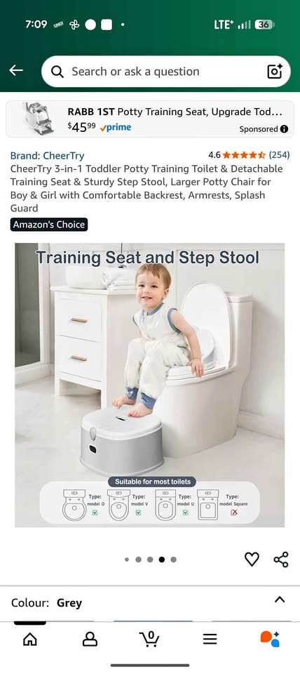 CheerTry 3-in-1 Toddler Potty Training Toilet