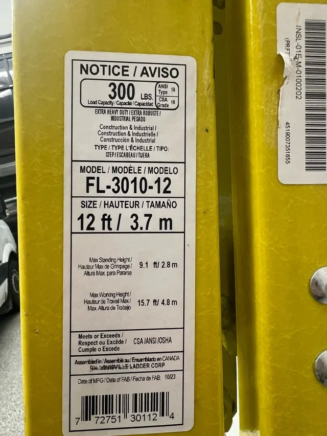 12’ foot fiberglass ladder image indicator(3)