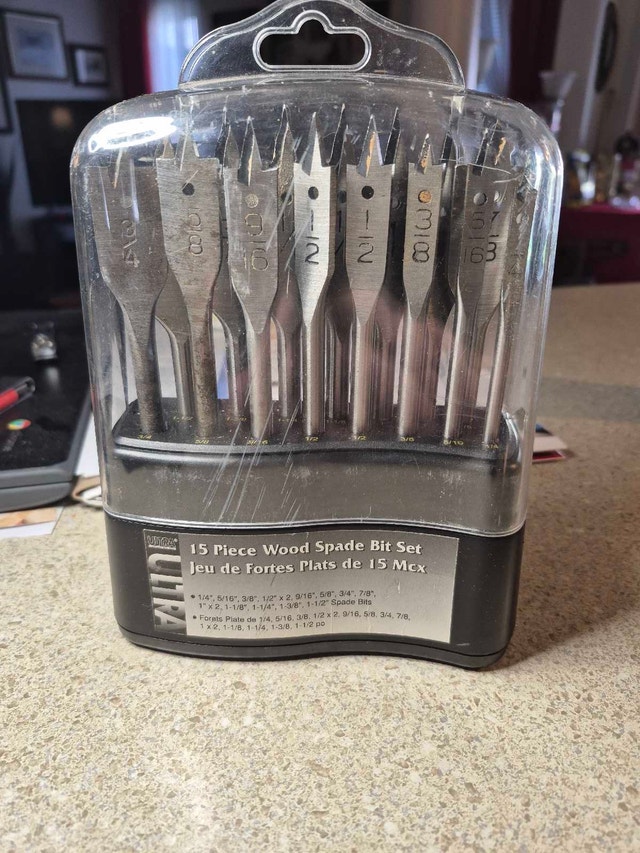 15 Piece Wood Spade Bit Set