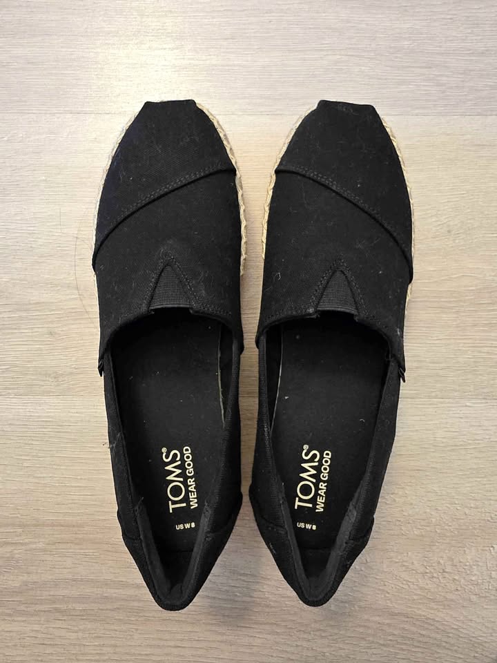 Tom's Alpargata Platform Rope High Black Espadrille