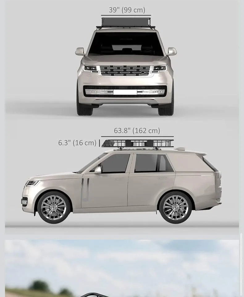 🚗 Heavy-Duty Adjustable Roof Cargo Basket | Brand New! image indicator(2)