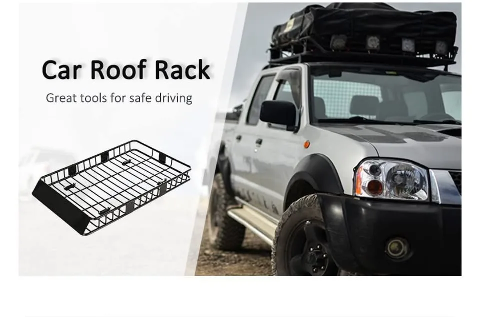 🚗 Heavy-Duty Adjustable Roof Cargo Basket | Brand New! image indicator(10)