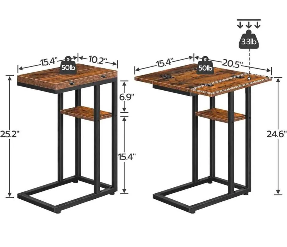 Foldable End Table – C-Shaped Snack & Side Table 🔥BRAND NEW image indicator(4)