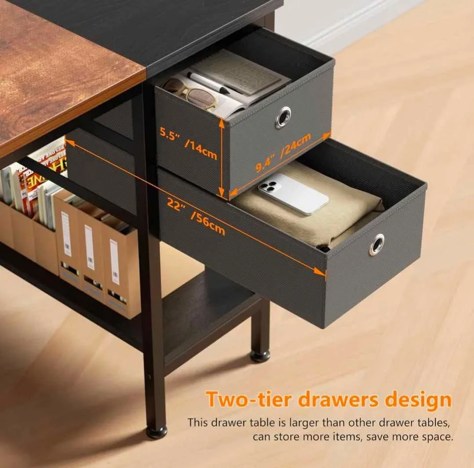 Brand New 🔥 40” Office Desk with 2 Drawers image indicator(3)