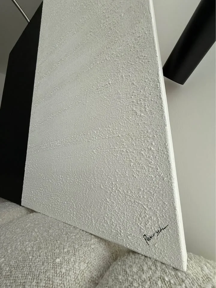 Black-and-white textured canvas art, Gobi by Arren image indicator(3)