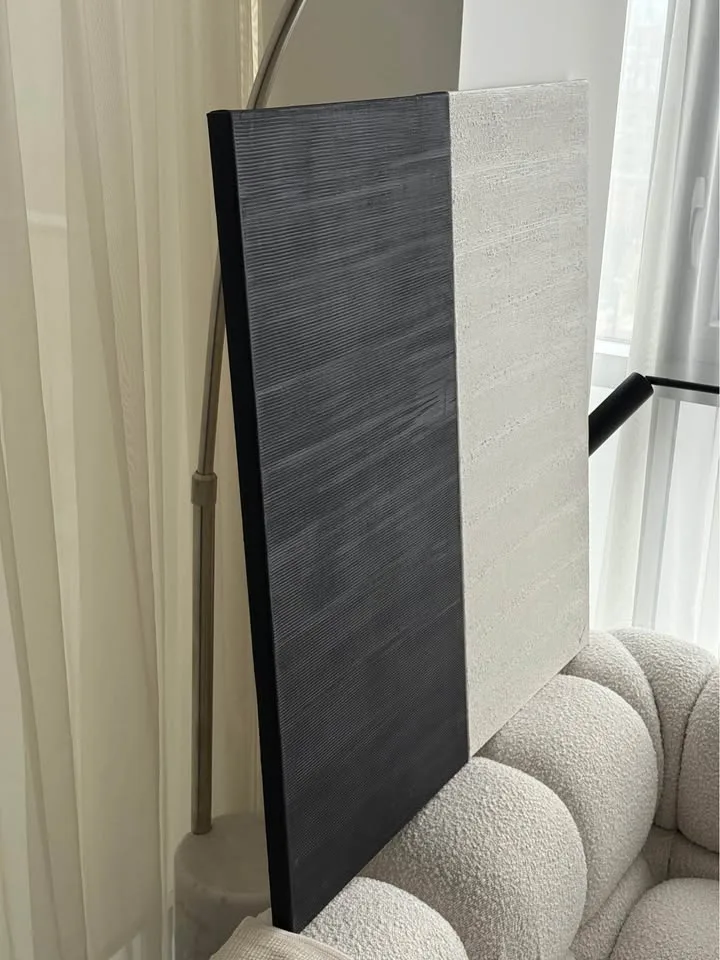 Black-and-white textured canvas art, Gobi by Arren image indicator(6)