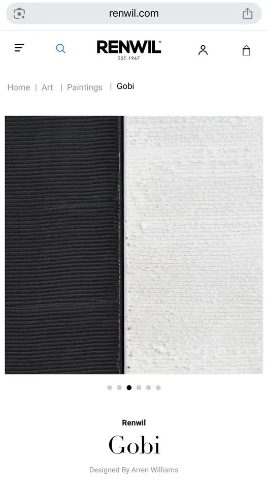 Black-and-white textured canvas art, Gobi by Arren image indicator(9)