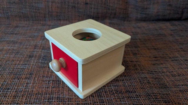 Montessori Object Permanence Box with a Drawer