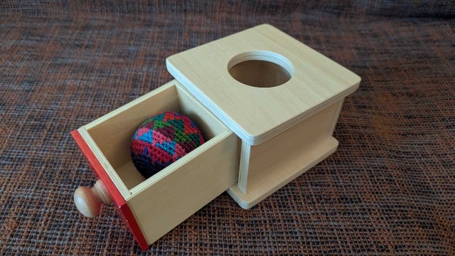 Montessori Object Permanence Box with a Drawer - photo 2