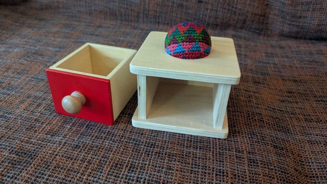 Montessori Object Permanence Box with a Drawer - photo 3