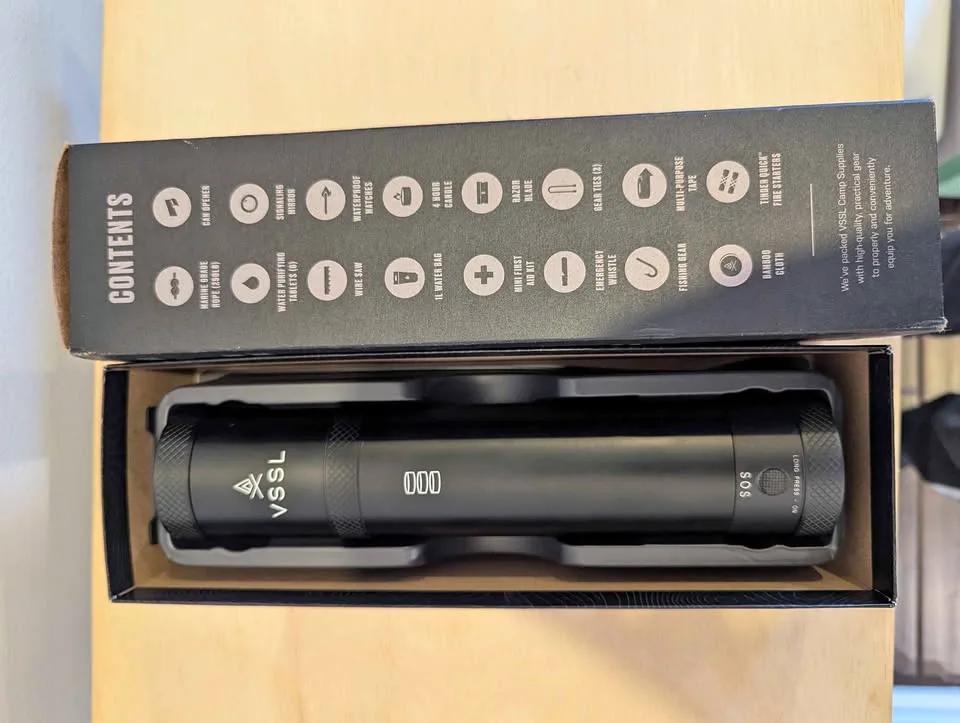 VSSL camp supplies and utility light