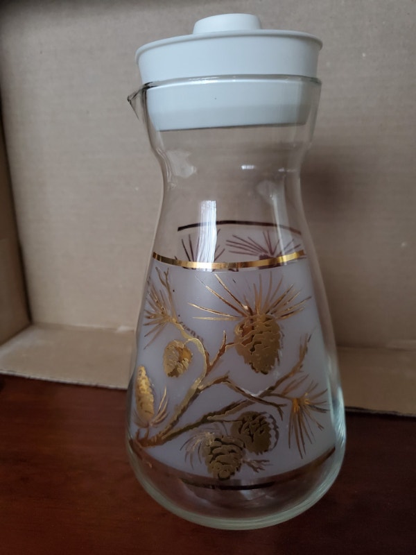 Vintage Glass Carafe with Gold Design - photo 3