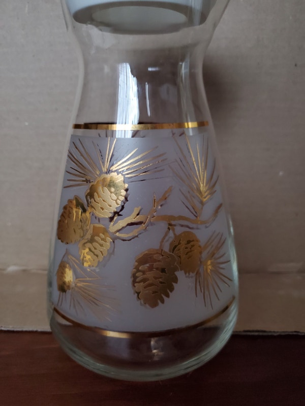 Vintage Glass Carafe with Gold Design - photo 4