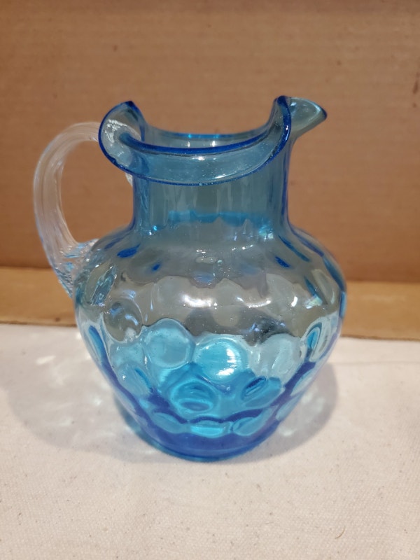 Little Blue Art Glass Jug