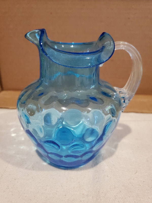 Little Blue Art Glass Jug - photo 2