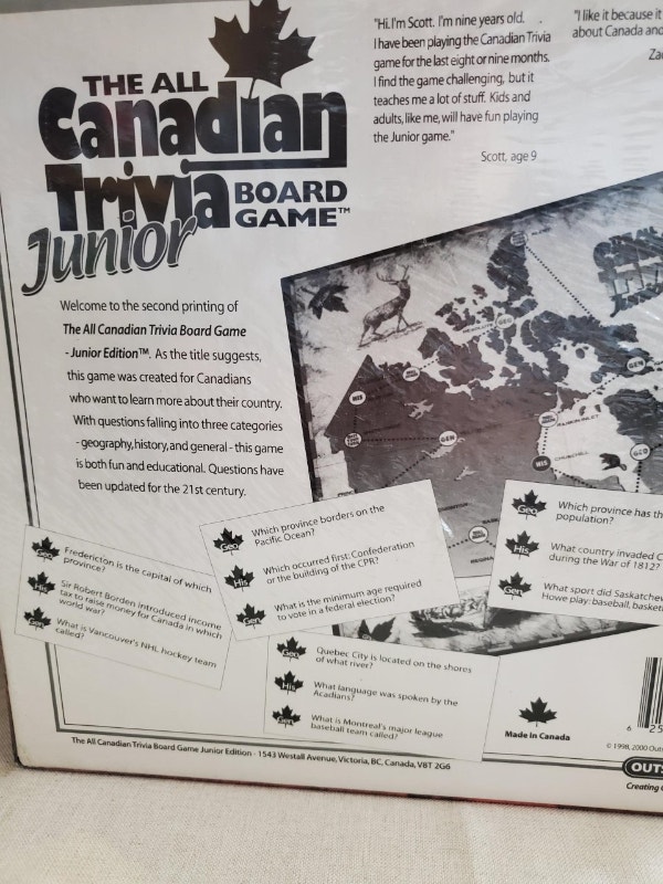 All Canadian Trivia Junior Board Game - photo 2