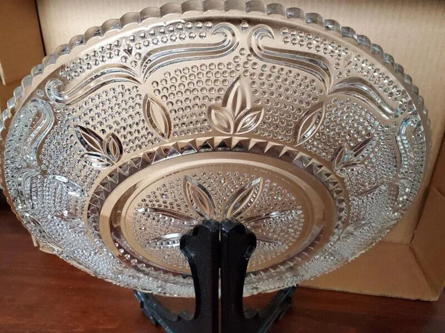 Vintage Glass Round Serving Plate image indicator(2)