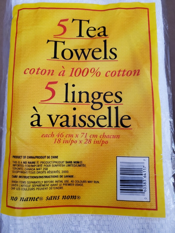 New - 100% Cotton Tea Towels (5pk)