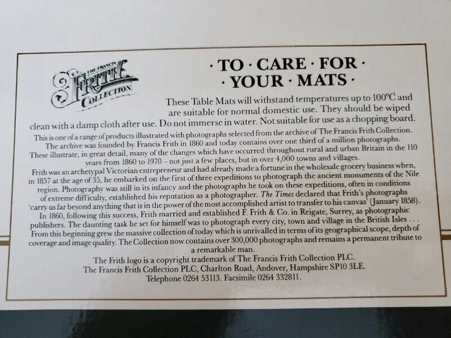 Vintage Table Mats/Place Mats -Francis Frith Collection image indicator(2)