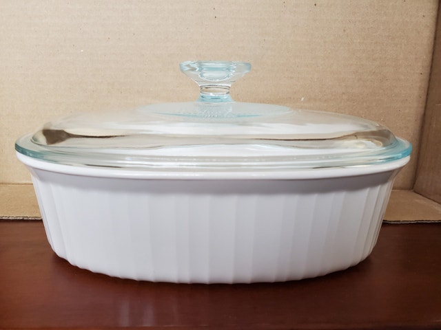 Vintage French White Casserole - Smaller Oval - photo 3