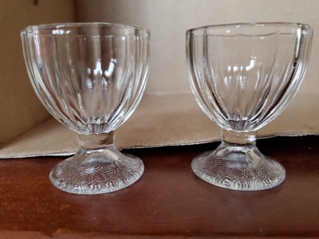Vintage Dominion Glass Egg Cups