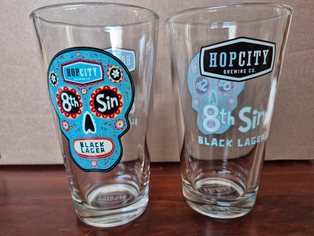 Beer Glass - Hop City 8th Sin Black Lager