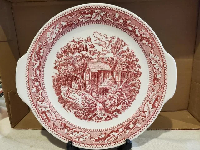 Vintage Red Transferware Plate image indicator(4)