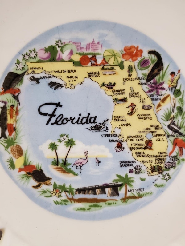 Kitchy Vintage Florida Souvenir Plate - photo 2
