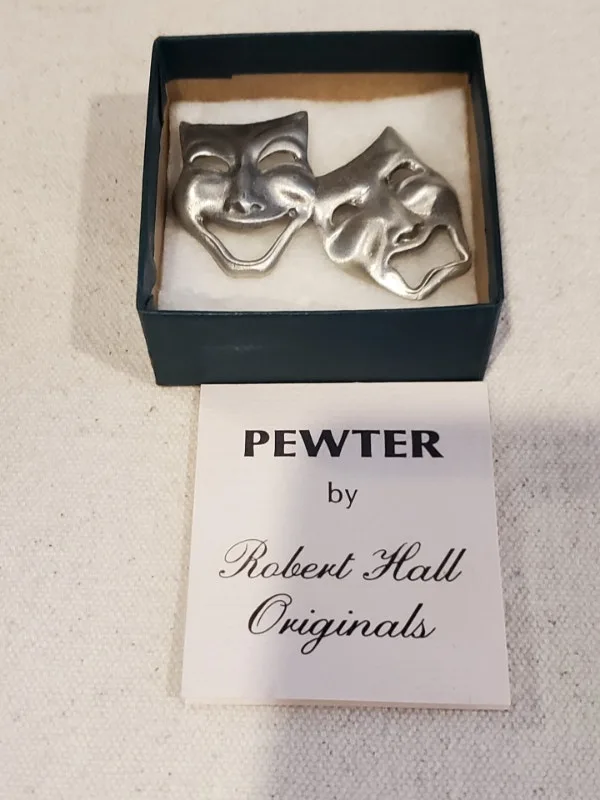 Brooch - Pewter Comedy & Tragedy thumbnail