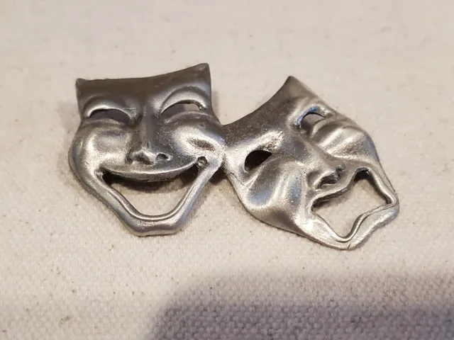 Brooch - Pewter Comedy & Tragedy image indicator(2)
