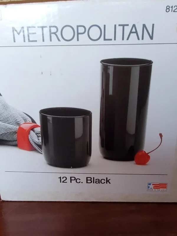 Vintage Libbey Metropolitan Black Glasses thumbnail