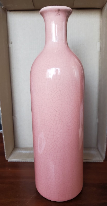 vintage tall pink vase
