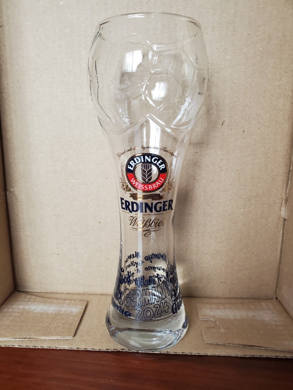 New Erdinger Euro 2024 Beer Glass