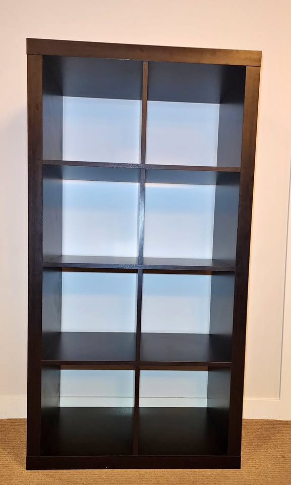 Shelf Unit IKEA KALLAX Black‑Brown (77×147 cm) + 8 Drona box