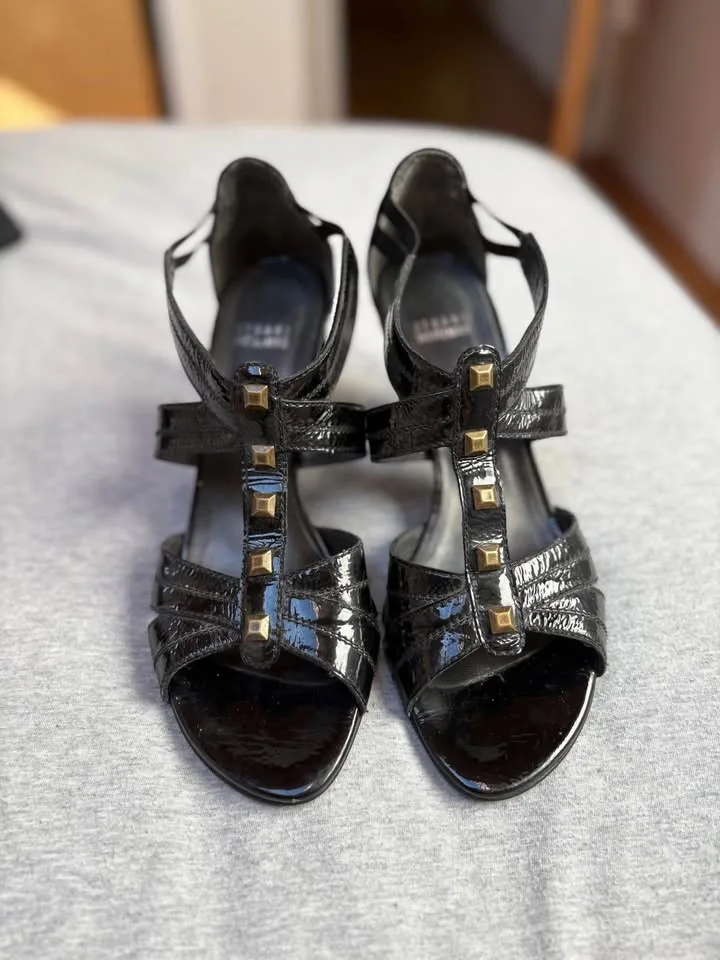 Stuart Weitzman patent leather strappy heels size 9.5 image indicator(2)