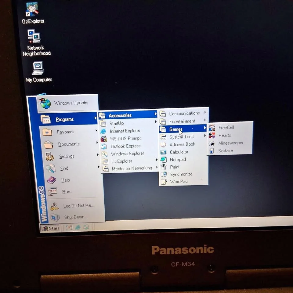 Panasonic toughbook vintage retrogaming laptop windows 98