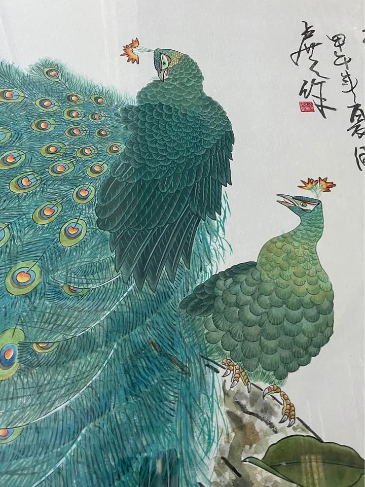 Chinese Peacocks And Flowers Meticulous Painting image indicator(2)