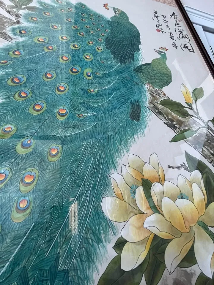 Chinese Peacocks And Flowers Meticulous Painting image indicator(3)