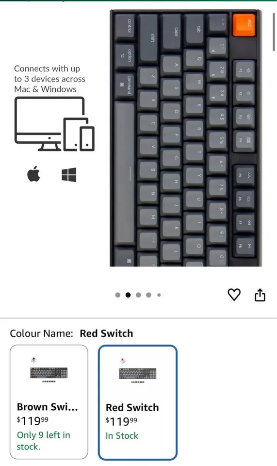 Keychron K10 Full Size Wireless Mechanical Keyboard image indicator(2)