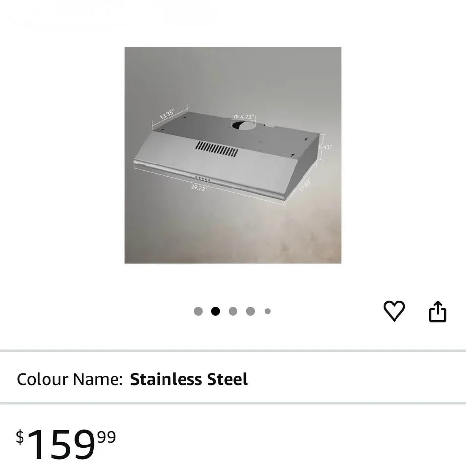 Hermitlux Under Cabinet Range Hood, 30 inch image indicator(2)