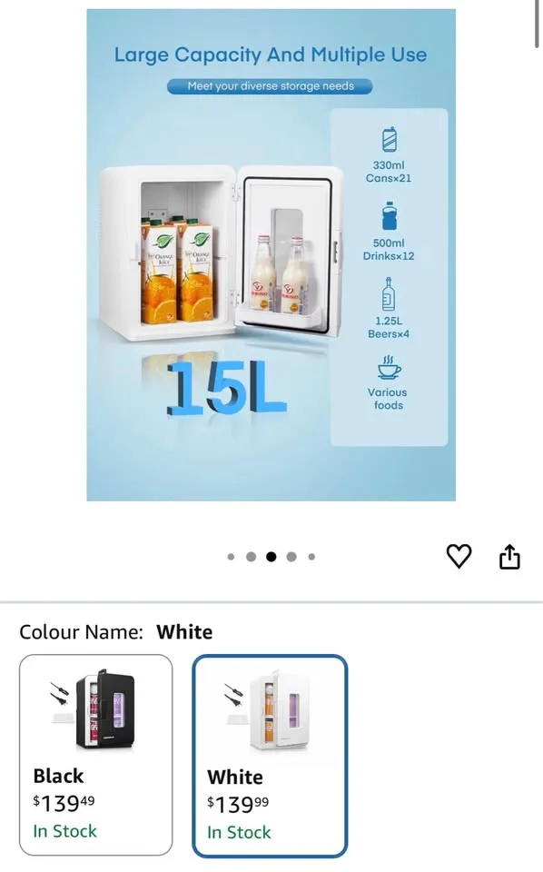 NORTHCLAN 2-Tier Mini Fridge, 15 Liter image indicator(2)