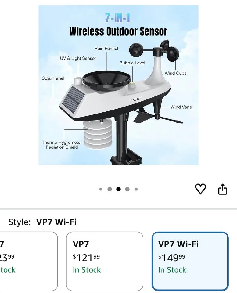 Raddy VP7 Wi-Fi Weather Station image indicator(3)