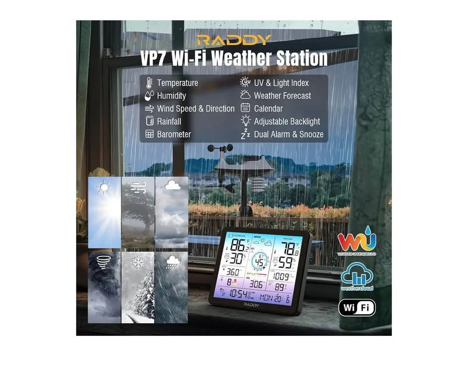 Raddy VP7 Wi-Fi Weather Station image indicator(4)