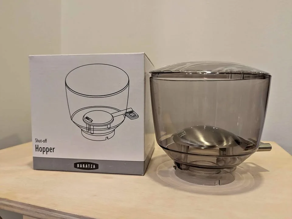 Baratza shut off stopper with lid