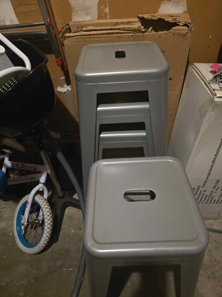 3 Kitchen Island/ Industrial Metal Stool - Bar Height, 30", Gray - photo 4