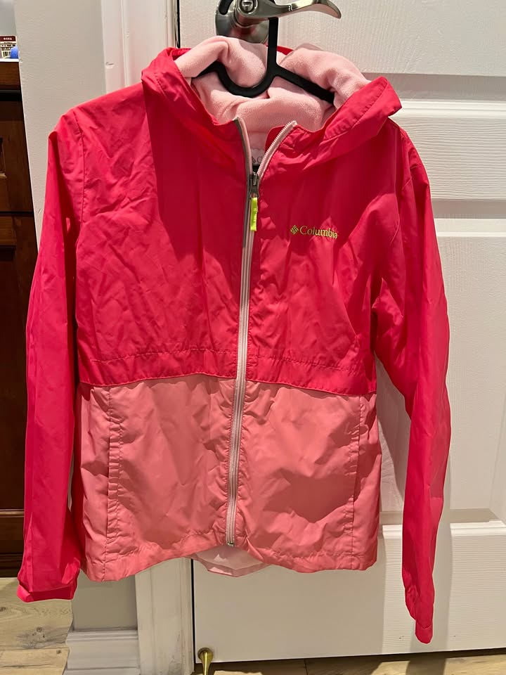 Columbia girls teens fleece lined windbreaker zipper jacket
