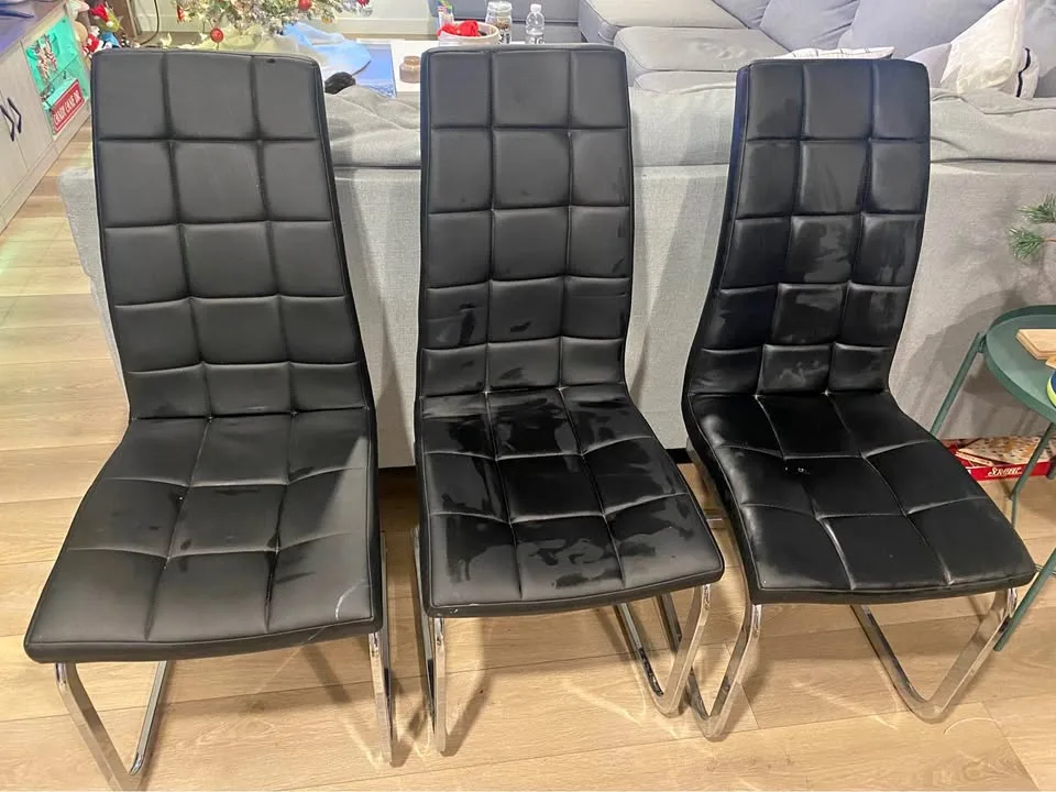 3 black “ leather “ chairs thumbnail