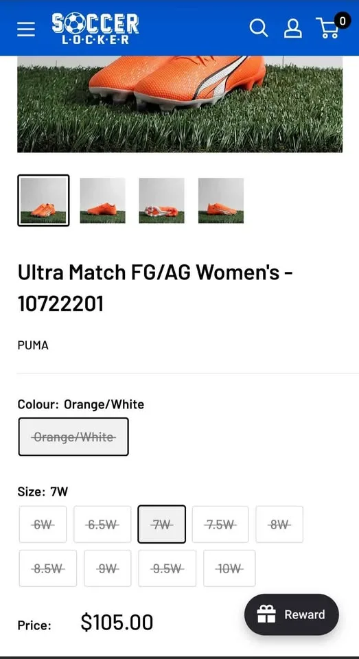 Puma ultra match FG/AG women's soccer cleats size 7 image indicator(5)