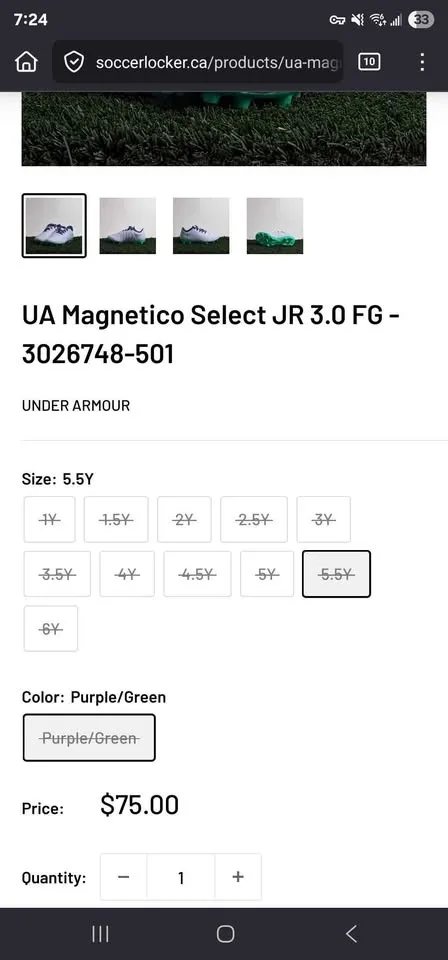 Under Armour junior soccer cleats size 5.5Y image indicator(4)