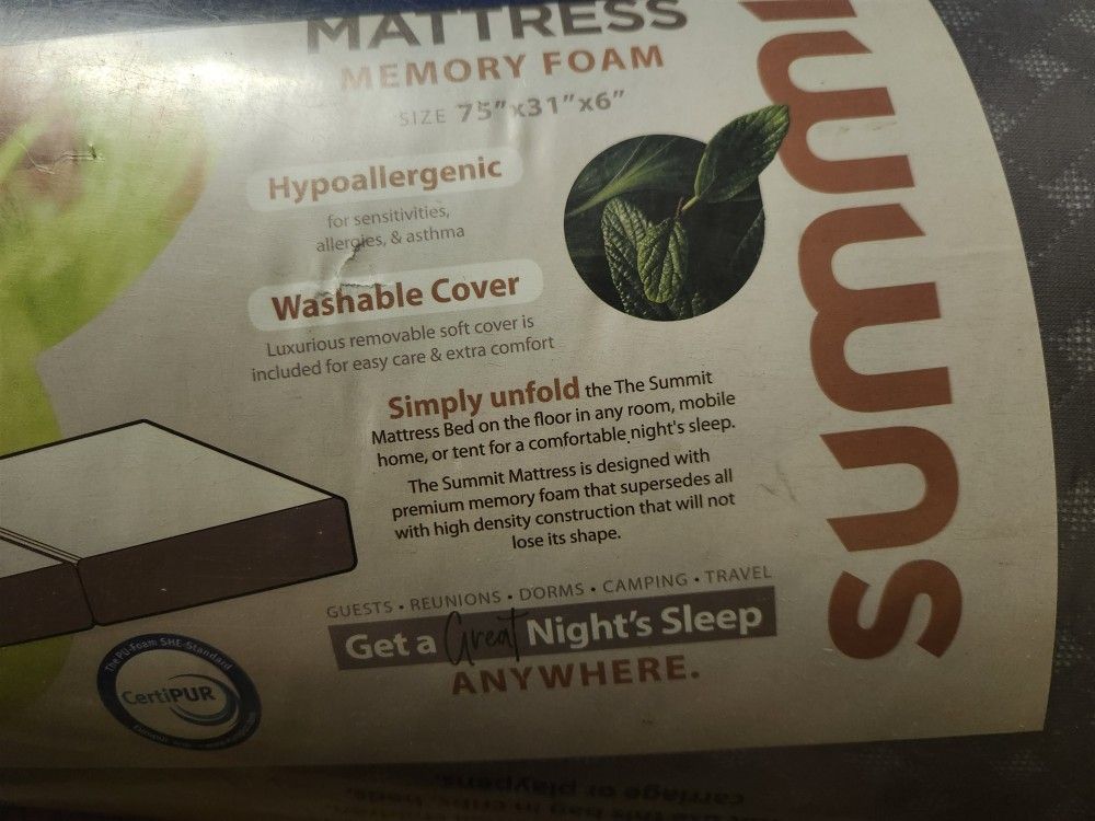 New! 6" Summit foldable memory foam mattress - photo 3